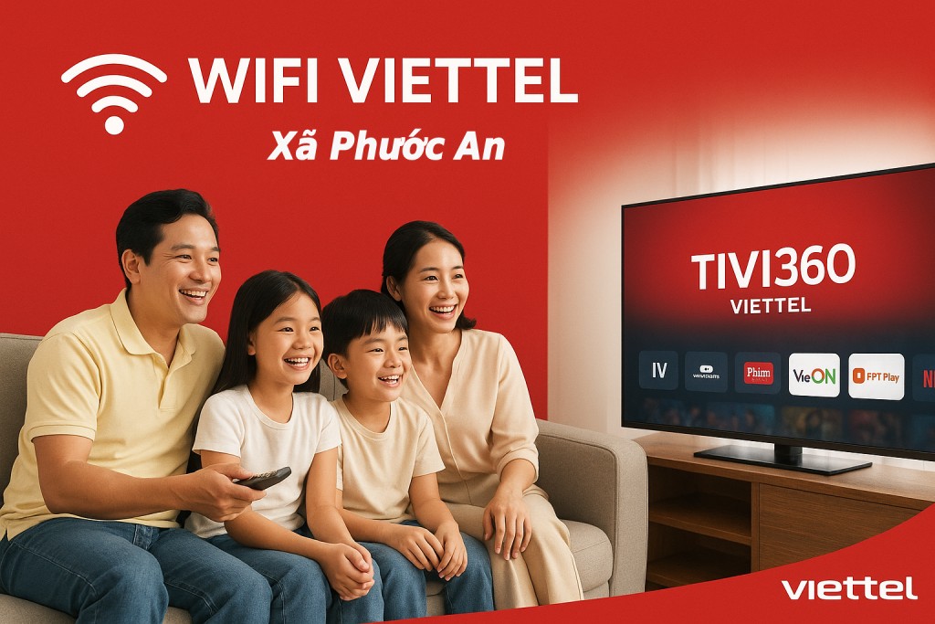 Lắp Wifi Viettel Xã Phước An Chỉ 180K/Tháng, Tặng Modem Wifi 6 3 Combo wifi truyền hình Viettel Phước An